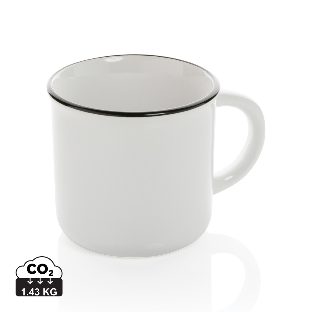 Mug vintage personnalisé 280 ml Blanc / Blanc
